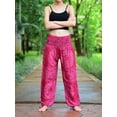 thumbnail image 5 of Bohotusk Red Night Glow Print Elasticated Smocked Waist Womens Harem Pants S/M to L/XL, 5 of 9