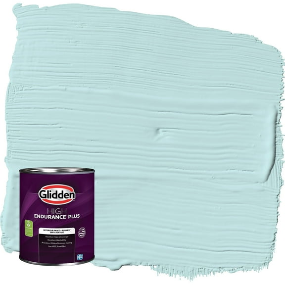 Glidden HEP Aqua Whisper / Blue Flat Interior Paint with Primer, 1 Quart