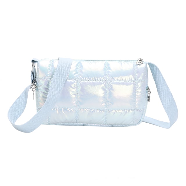 Bolsa De Hombro Bolsa de viaje de invierno Moda acolchada Check Underarm Bag Casual Nylon Soft para el trabajo Tmvgtek Para Estrenar