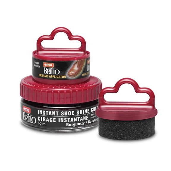 EMU Brillo Instant Shoe Shine Cream Kit - Burgundy (50 ml / 1.7oz)