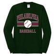 thumbnail image 2 of Wild Bobby City of Philadelphia Baseball Fantasy Fan Sports Men's Long Sleeve T-Shirt, Forest Green, X-Large, 2 of 6