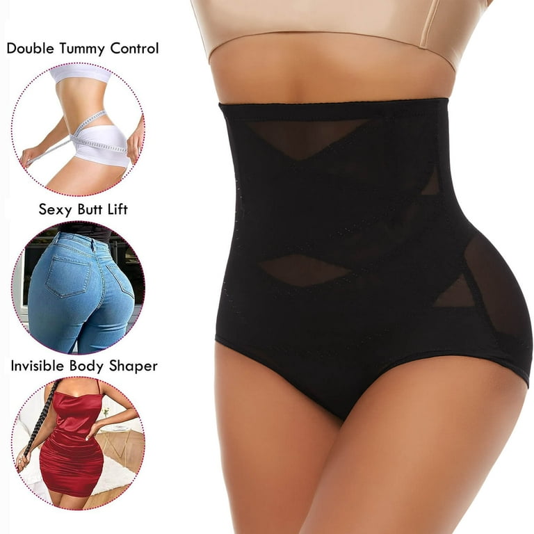 Women Butt Lifter Shapewear Hi-waist Double Tummy Control Panty