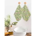 thumbnail image 2 of Spring Easter Kitchen Dish Towels for Drying Dishes Set of 2, Watercolor Floral Daisy Butterflies Green Waffle Weave Microfiber Hand Tea Bathroom Towels Quick Dry & Absorbent Towel 12x12, 2 of 7