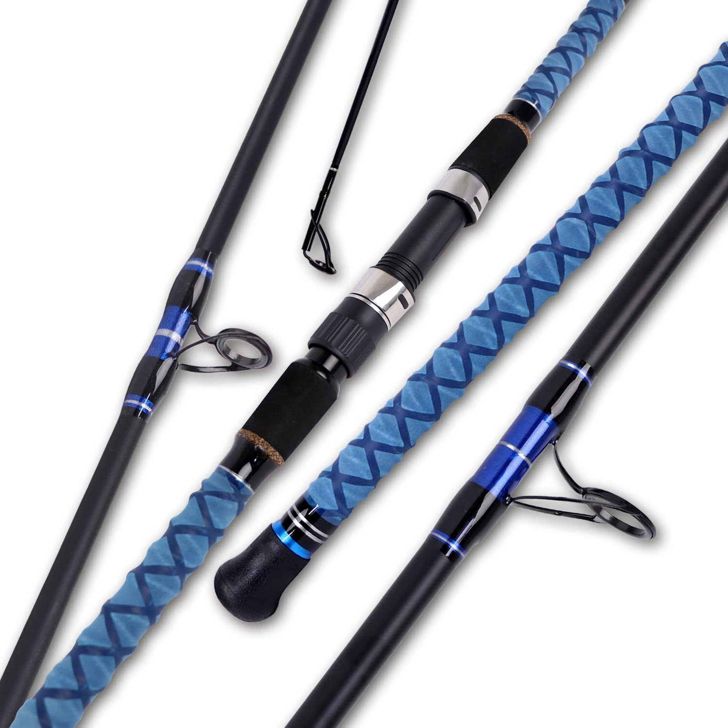 Fiblink Surf Spinning & Casting Fishing Rod 2-Piece & 3-Piece & 4-Piece Carbon Fiber Travel Fishing Rod with Noctilucent Tip 