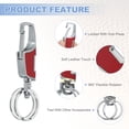 thumbnail image 4 of Uxcell Car Key Chain, 2 Pack Leather Keychain Stainless Steel Buckle Keys Holder with 2 Rings, Red, 4 of 6