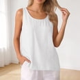 thumbnail image 6 of Tweang Tank Top for Women Tank Tops Casual Shirts Embroidered Button Sleeveless Top Summer Casual Loose Lightweight Tanks Basic Undershirts Base Layer Vest Halter Solid Color Elegant White 2XL, 6 of 7
