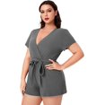 thumbnail image 3 of ORUYROP Jupe Workwear Asymétrique à Recouvrement Solide pour Femme, 3 of 7