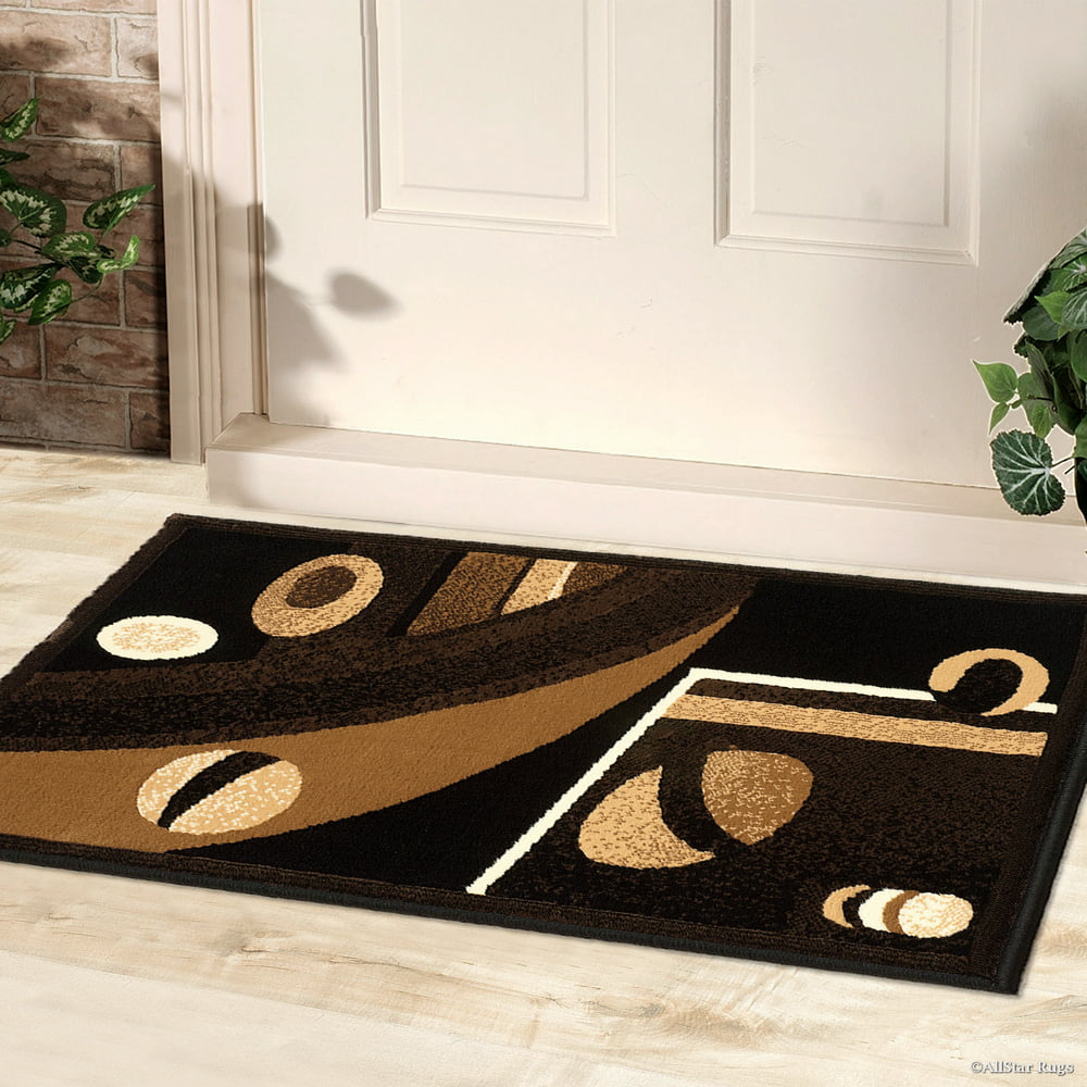 Allstar Black Doormat Accent Rug Abstract Modern Area Carpet Rug (2' 0 ...
