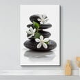 thumbnail image 2 of wall26 Canvas Print Wall Art Zen Dark Basalt Stones with Magnolia Blossoms Nature Floral Photography Realism Rustic Colorful Multicolor Ultra for Living Room, Bedroom, Office - 24"x36", 2 of 5
