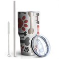 thumbnail image 2 of 30oz Paw Prints and Bones Tumblers Stainless Steel Tumbler with Lid and Straw,Vacuum Insulated Double Wall Travel Tumbler Cups Mug with Cleaning Brush for Coffee,Tea, 2 of 7