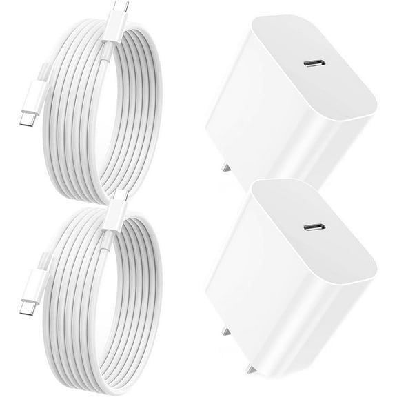 HongKeJi 2 Pack iPhone Charger Compatible with iPhone 15/15 Plus/15 Pro/15 Pro Max/iPad, 20W Apple Fast Charger with 5ft USB C to USB C Cable