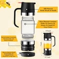 thumbnail image 4 of Tarro Dispensador de Miel, 10 Oz, Vidrio Antigoteo con Asa, Recipiente Dispensador de Jarabe Transparente Durables con Base de Silicona, 4 of 5