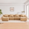 thumbnail image 3 of Miekor Furniture U-Shaped Boneless Sofa,Teddy Fabric No assembly required Curved armrest,Anti-slip Design,Streamlined Design 32D High Density Sponge,Full Compression Vacuum Packag,For Studies No6423, 3 of 9