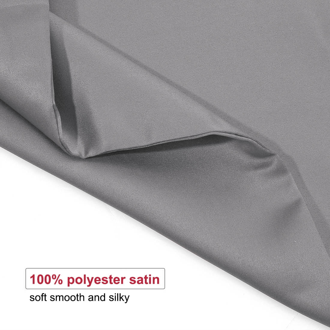 Unique Bargains Pillow Covers Silky Satin Zipper Pillowcases Set of 2 Grey 21" x 31"