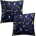 thumbnail image 2 of Moon and Stars Throw Pillow Covers 24x24 Set of 2 Cute Cartoon Blue Moon Throw Pillow Covers Modern Art Outdoors Decorative Cushion Case for Bed Couch Sofa Home Decorative, 2 of 6