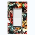 thumbnail image 1 of Metal Light Switch Plate Outlet Cover Colorful Floral Garden Wallpaper ROS033, 1 of 13
