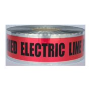Detectable Underground Tape - Caution Buried Electric Line Below - Red - 3 X 1000 Ft Roll (8 Roll/Case)
