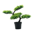 thumbnail image 3 of Bonsái artificial compacto, planta artificial en maceta para escritorio, mesa, entrada del hogar Verde claro, 3 of 9