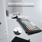 HUO JI Wireless Keyboard and Mouse Combos,USB 2.4GHz Receiver Plug and Play, Mixed Color Round Keycaps Retro Office Keyboards, for Windows, Mac, PC, Laptop, Desktop.(Black Grey)