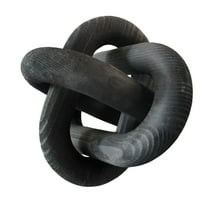 Hand Carved Wood Chain Decor, Rustic Farmhouse Bookshelf & Coffee Table Ornament, Natural Wood Knot Decoration For Living Room, Desk, Wedding Gift