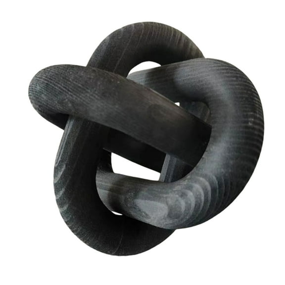 Hand Carved Wood Chain Decor, Rustic Farmhouse Bookshelf & Coffee Table Ornament, Natural Wood Knot Decoration For Living Room, Desk, Wedding Gift