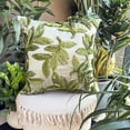 thumbnail image 3 of Throw Pillow Covers, Green Decorative Pillow Cover, Ribbon Leaf Tropical Theme Pillows Cover, 14x14 inch (35x35 cm) Throw Pillow Cover, Square Silk Pillows Cover, Floral - Leafy Days, 3 of 10