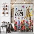 thumbnail image 2 of Shower Curtain, Farm Brown Bunny Easter Egg Waterproof Shower Curtain Set with Hooks for Bathroom Showers,Stalls and Bathtubs,36x72In Floral Butterfly Retro Plank, 2 of 9