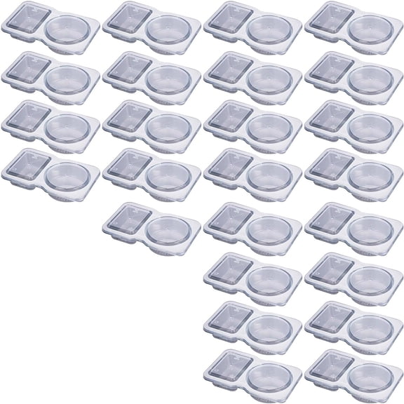 Double Compartment Seasoning Container With Lid, 35 Pcs Clear Double-Compartment Containers For Takeout Sauces, Travel Snacks, And Food Storage, Reusable & Stackable For Kitchen