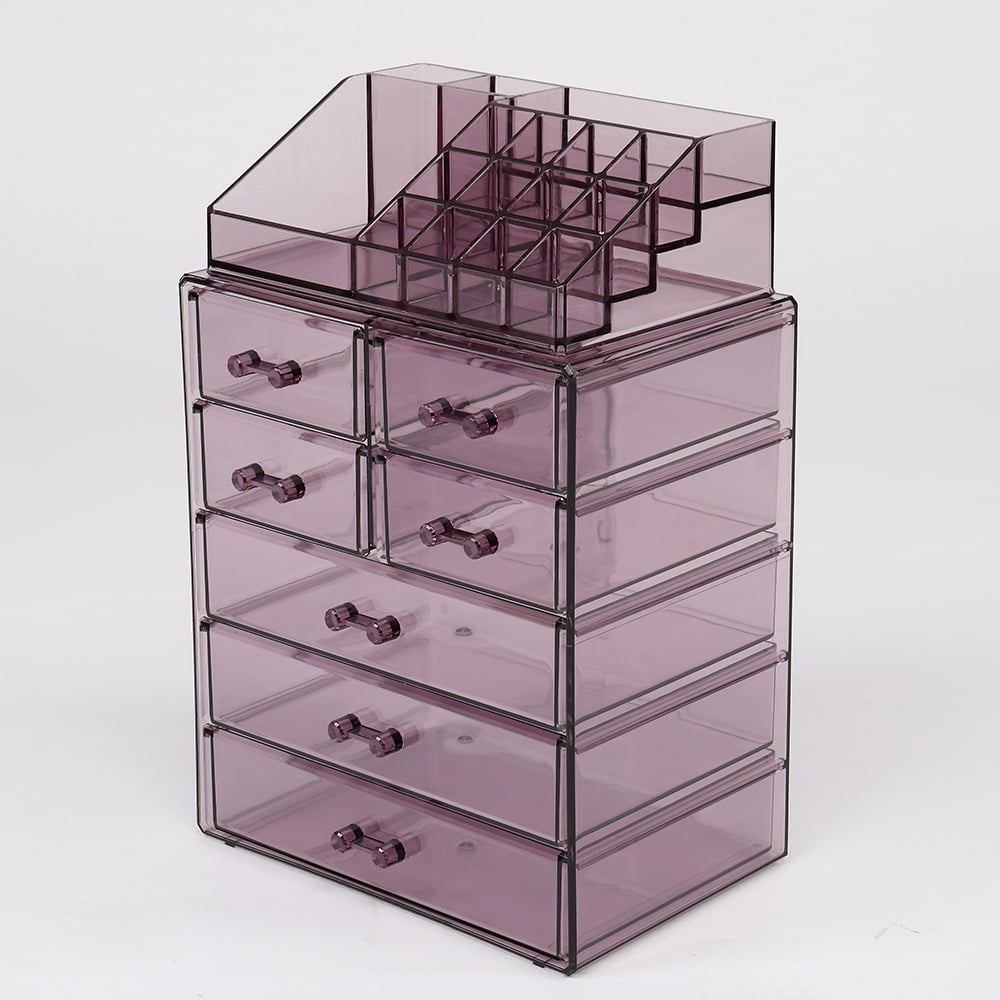 Private Jungle Makeup Organizer Acrylic Cosmetic Storage Drawers and Jewelry Display Box,7 Large Drawers,Purple Private Jungle Makeup Organizer Acrylic Cosmetic Storage Drawers and Jewelry Display Box,7 Large Drawers,Purple