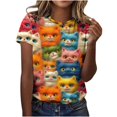 thumbnail image 2 of QIPOPIQ T-Shirts Vintage pour Femmes Mode Décontractée Col Rond Manches Courtes T-Shirt Imprimé Liquidation, 2 of 5