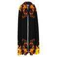 thumbnail image 4 of Capa unisex para mujer, larga, con capucha, para disfraz de cosplay, con estampado de llamas, para Halloween, 4 of 5