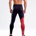 thumbnail image 6 of XUNKUSGA Pants for Men Fashion Color Block High Elasticity Breathable Compression Pants Men Soft Skin-Friendly Workout Leggings for Running Gym Training,Red,XL, 6 of 7