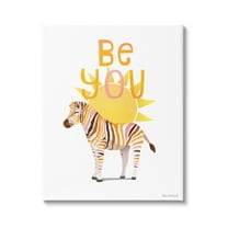 Stupell Industries Be You Inspiring Sunshine Fun Zebra Stripes Graphic Art Gallery Wrapped Canvas Print Wall Art, Design by Diane Neukirch