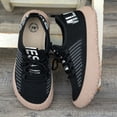 thumbnail image 6 of YLYL Womens Stripe Knit Sneakers Lace up Breathable Mesh Thick Sole Walking Shoes for Casual Wear, 6 of 9