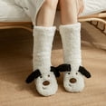 thumbnail image 2 of Cozy Thick Coral Fleece Non-Slip Slipper Socks, Cute Plush Fuzzy Warm Thermal Boot Socks For Winter, Machine Washable, Funny Cute Animal Thermal Non Slip Fleece Cozy Socks (White), 2 of 9