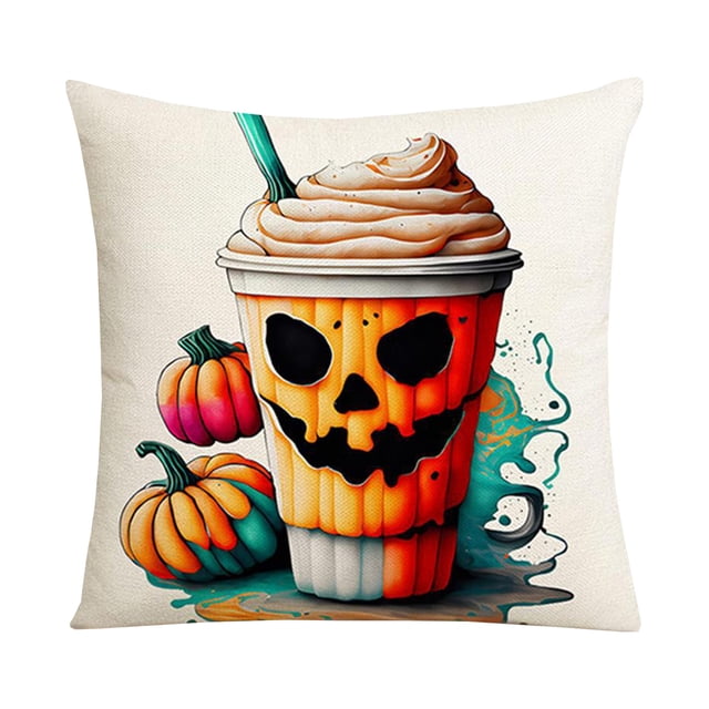 Oreillers d'Halloween, Housse de Coussin en Lin Imprimée pour Salon, Décoration de queue