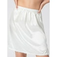 thumbnail image 5 of Women's Half Slips Underskirt for Under Dresses Slip Solid Lace Trim Satin Underskirt Inner Lining Short Mini Skirt, 5 of 6