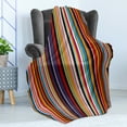 thumbnail image 4 of Abstract Soft Flannel Fleece Throw Blanket, Vibrant Colored Stripes Vertical Pattern Funky Modern Tile Illustration, Cozy Plush for Indoor and Outdoor Use, 50" x 70", Multicolor, by Ambesonne, 4 of 5
