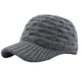 thumbnail image 3 of Roncen Oversized Wool Blend Visor Beanie Warm Classic Cable Knit Hat with Sun-Blocking Brim for Large Heads, 3 of 3