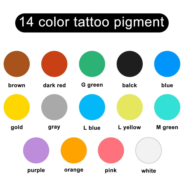 Baodeli 14pcs Tattoo Ink Colors Set, 1oz (30ML) Tattoo Inks Pigment Kit for Tattoo Kit Tattoo Ink Color Set Tattoo 30-14