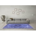 thumbnail image 3 of Ahgly Company Indoor Square Medallion Blue Traditional Area Rugs, 8' Square, 3 of 4