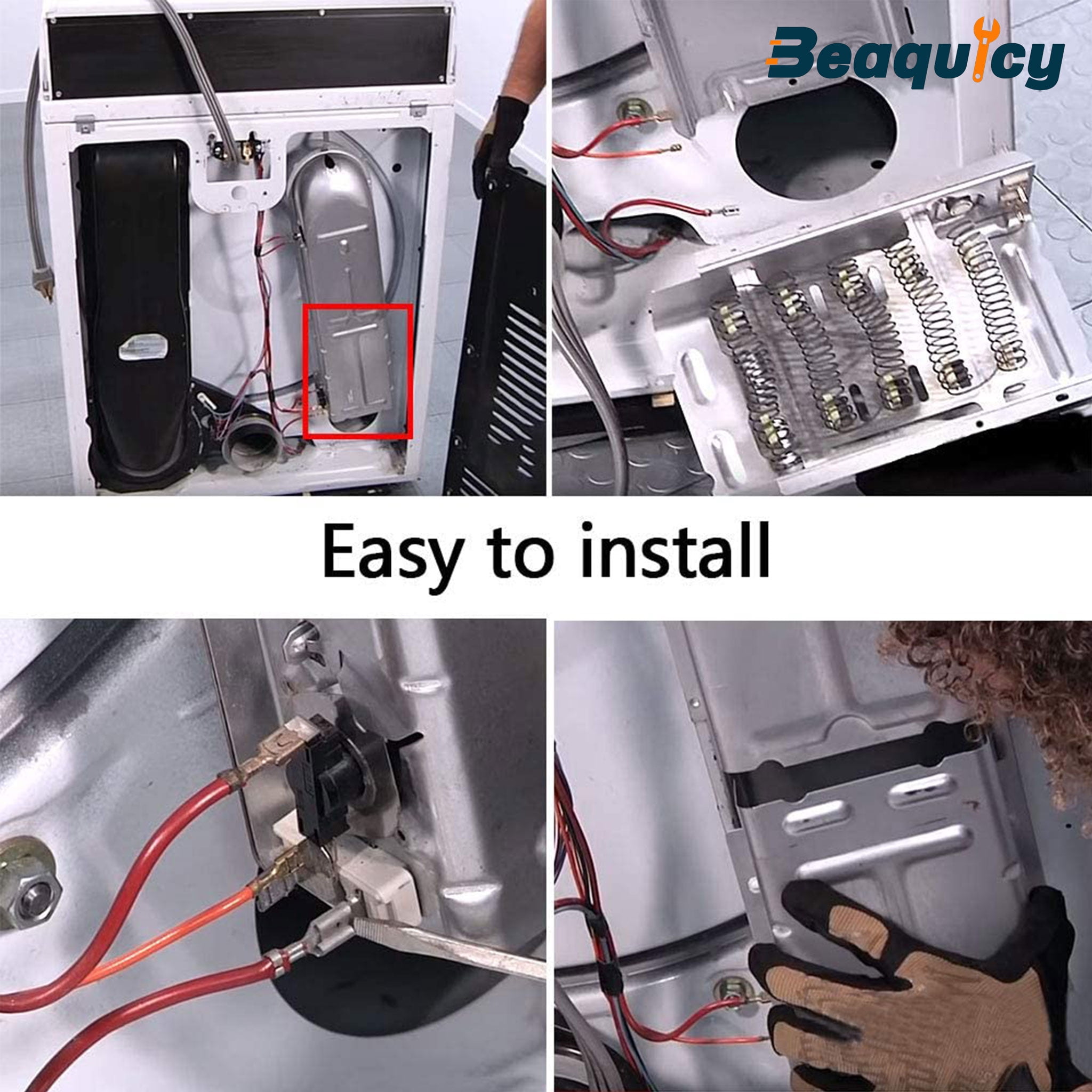 Beaquicy Dryer Heating Element & Thermal Fuse Kit for Whirlpool