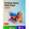 SEPOMs Premium Glossy 8.5" x 11" 180g/m2 Photo Paper, 20 Sheets