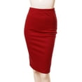 thumbnail image 1 of FashionOutfit Women's Solid Office High Waist Midi Pencil Skirt - Made in USA, 1 of 1