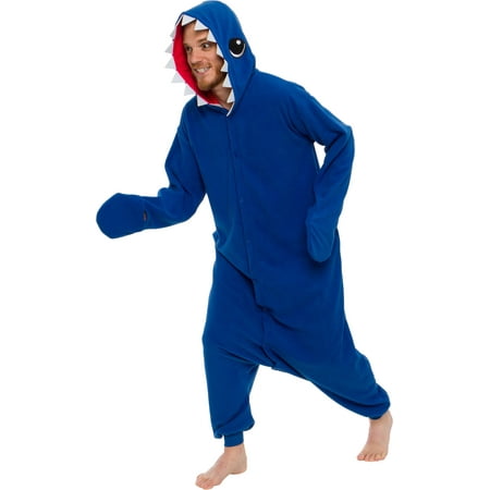 Silver Lilly Unisex Adult Pajamas - One Piece Cosplay Shark Animal Costume (Blue,