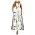 thumbnail image 2 of Robes d'Été pour les Femmes 2023 Causal Ourlet A-Ligne Fluide Smocké Mini Robe, 2 of 5