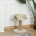 thumbnail image 2 of PawHut Small Cat Tree with Scratching Post, Perch, Toy Ball, Beige, 2 of 9