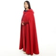 thumbnail image 3 of GRACEART Women Hood Woolen Cloak Bridal Wedding Cloak Plus Size long or short Thick Coat Warm Cloak, 3 of 5