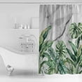 thumbnail image 2 of Summer Plants Shower Curtain Set ，Waterproof Fabric Shower Curtains Palm Leaf Gary Marble Texture Shower Curtains for Bathroom,Bathroom Decor 72"x84", 2 of 6