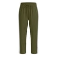 thumbnail image 6 of Women's Cotton Linen Blend Straight Leg Pants, Elastic Waist Pull On with Functional Side Pockets, Loose Fit, Comfy Casual Trousers for Spring Fall Office Outings, Lightweight, 6 of 8